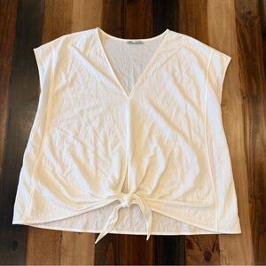 Zara Loose Fitting Front Knot Shirt